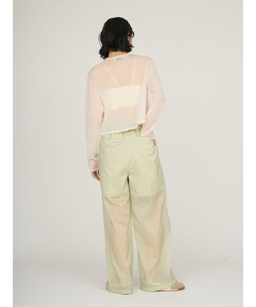 emmi（エミ）の「シアーワイドタックパンツ（その他パンツ・レディース・ミント/ネイビー/ベージュ・1/0）」の16枚目の写真