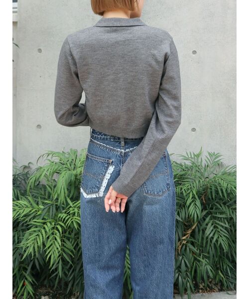 Ungrid（アングリッド）の「【百田夏菜子コラボ】ニットカーディガン（カーディガン/ボレロ・レディース・グレー/レッド・FREE）」の6枚目の写真