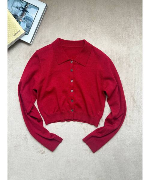 【値下げ不可】百田夏菜子 ニットカーディガン レッド ungrid mina 百田夏菜子コラボ】ニットカーディガン（カーディガン/ボレロ