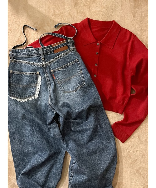 Ungrid（アングリッド）の「【百田夏菜子コラボ】ニットカーディガン（カーディガン/ボレロ・レディース・グレー/レッド・FREE）」の13枚目の写真