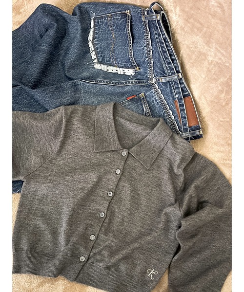 Ungrid（アングリッド）の「【百田夏菜子コラボ】ニットカーディガン（カーディガン/ボレロ・レディース・グレー/レッド・FREE）」の14枚目の写真