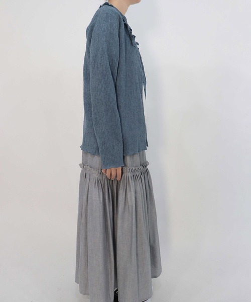 haupia（ハウピア）の「さざ波雲【カーディガン】（カーディガン/ボレロ・レディース・オフホワイト/ブラック/グレイッシュブルー・MEDIUM）」の5枚目の写真