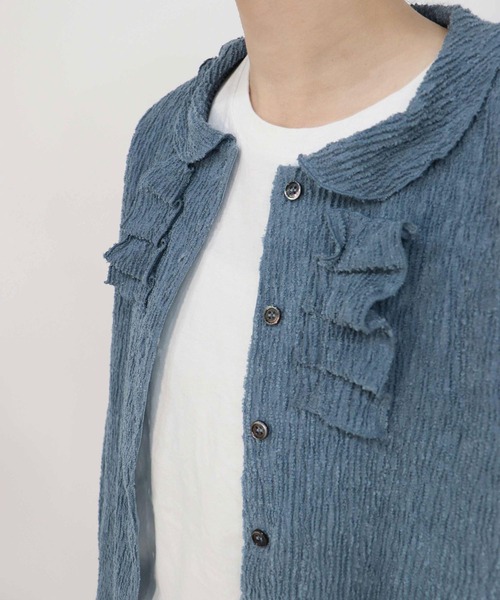 haupia（ハウピア）の「さざ波雲【カーディガン】（カーディガン/ボレロ・レディース・オフホワイト/ブラック/グレイッシュブルー・MEDIUM）」の6枚目の写真