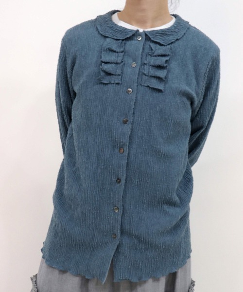 haupia（ハウピア）の「さざ波雲【カーディガン】（カーディガン/ボレロ・レディース・オフホワイト/ブラック/グレイッシュブルー・MEDIUM）」の7枚目の写真