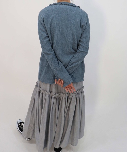 haupia（ハウピア）の「さざ波雲【カーディガン】（カーディガン/ボレロ・レディース・オフホワイト/ブラック/グレイッシュブルー・MEDIUM）」の9枚目の写真