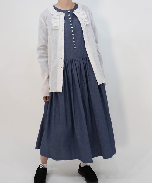 haupia（ハウピア）の「さざ波雲【カーディガン】（カーディガン/ボレロ・レディース・オフホワイト/ブラック/グレイッシュブルー・MEDIUM）」の12枚目の写真