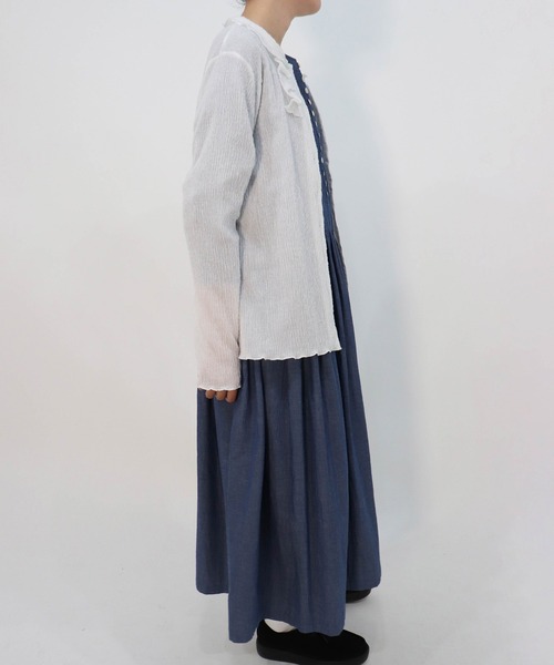 haupia（ハウピア）の「さざ波雲【カーディガン】（カーディガン/ボレロ・レディース・オフホワイト/ブラック/グレイッシュブルー・MEDIUM）」の13枚目の写真