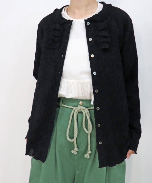 haupia（ハウピア）の「さざ波雲【カーディガン】（カーディガン/ボレロ・レディース・オフホワイト/ブラック/グレイッシュブルー・MEDIUM）」の14枚目の写真