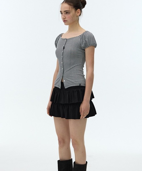 3.3 Field Trip （3.3フィールドトリップ）の「DEARSTALKER／チェックオフショルダーカーディガン（シャツ/ブラウス・レディース・ブラック/レッド・FREE）」の10枚目の写真