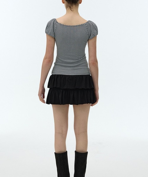 3.3 Field Trip （3.3フィールドトリップ）の「DEARSTALKER／チェックオフショルダーカーディガン（シャツ/ブラウス・レディース・ブラック/レッド・FREE）」の11枚目の写真