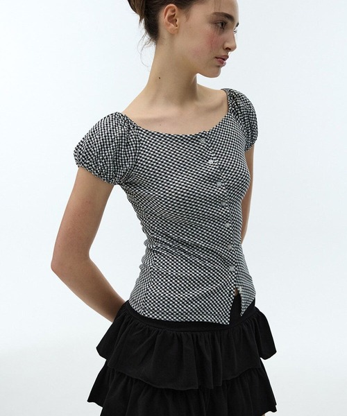 3.3 Field Trip （3.3フィールドトリップ）の「DEARSTALKER／チェックオフショルダーカーディガン（シャツ/ブラウス・レディース・ブラック/レッド・FREE）」の14枚目の写真