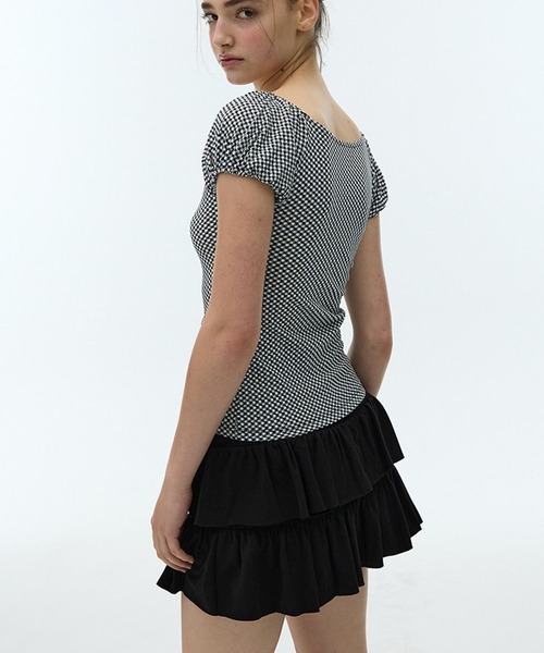 3.3 Field Trip （3.3フィールドトリップ）の「DEARSTALKER／チェックオフショルダーカーディガン（シャツ/ブラウス・レディース・ブラック/レッド・FREE）」の15枚目の写真