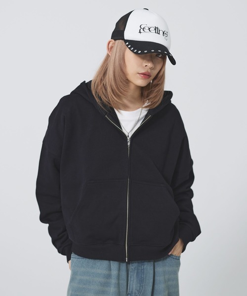 MSG(エムエスジー)の「ヘビーウエイトサンフェードショート丈ZIPパーカー【UNISEX】裏毛420g(パーカー・メンズ・ブラック/レッド/ブラウン/グレー/アッシュ/ブラック系1・XL/L/M/S)」の3枚目の写真