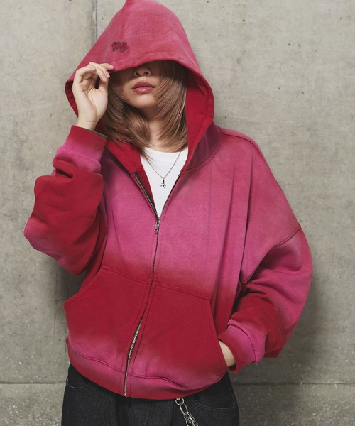 4043　モンスタードロップス　レディース　パーカー　赤　1 4043 モンスタードロップス レディース パーカー 赤 1 【公式通販】