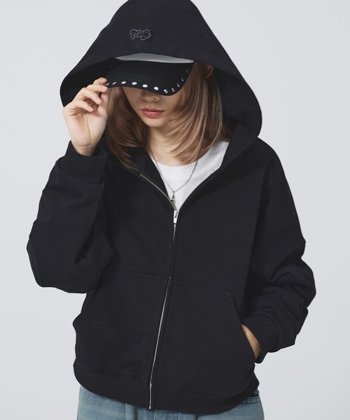 MSG(エムエスジー)の「ヘビーウエイトサンフェードショート丈ZIPパーカー【UNISEX】裏毛420g(パーカー・メンズ・ブラック/レッド/ブラウン/グレー/アッシュ/ブラック系1・XL/L/M/S)」の9枚目の写真