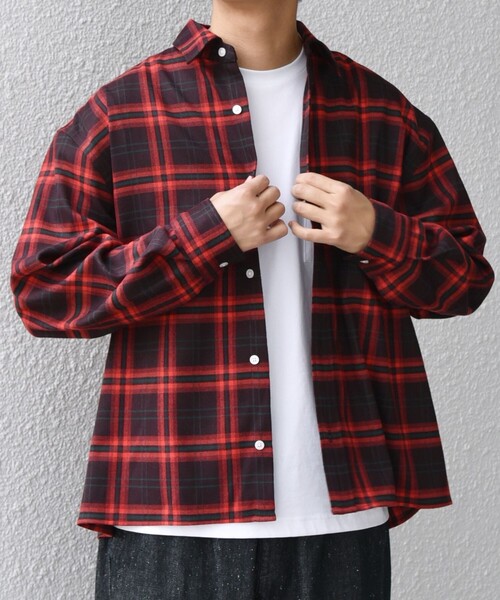 SHIPS any:〈洗濯機可能〉トラッド チェックカラー ボックス ショート