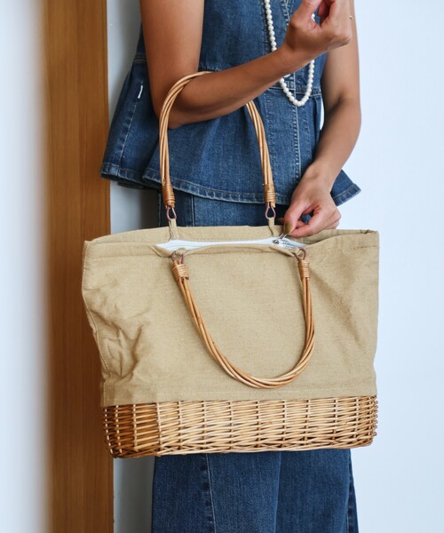 DULTON（ダルトン）の「DULTON/ダルトン MARKET TOTE BASKET WITH COOLER L NATURAL マーケット トート バスケット ウィズ クーラー（トートバッグ・レディース・ナチュラル・ONE SIZE）」の8枚目の写真