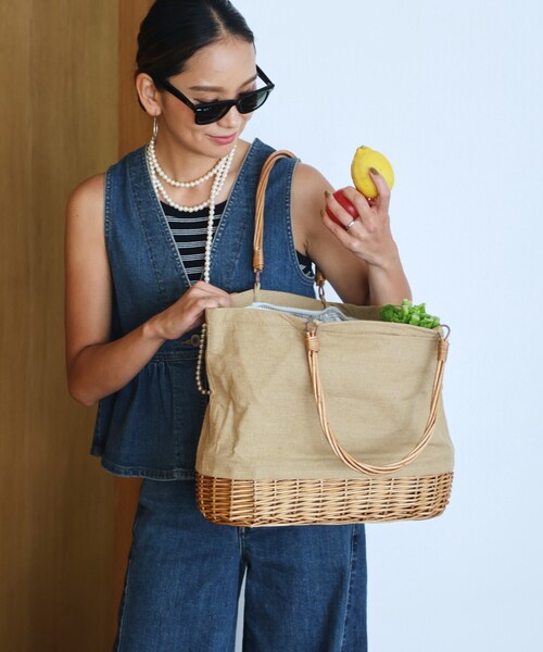 DULTON（ダルトン）の「DULTON/ダルトン MARKET TOTE BASKET WITH COOLER L NATURAL マーケット トート バスケット ウィズ クーラー（トートバッグ・レディース・ナチュラル・ONE SIZE）」の2枚目の写真