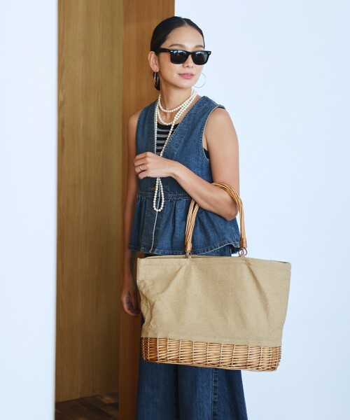 DULTON（ダルトン）の「DULTON/ダルトン MARKET TOTE BASKET WITH COOLER L NATURAL マーケット トート バスケット ウィズ クーラー（トートバッグ・レディース・ナチュラル・ONE SIZE）」の3枚目の写真