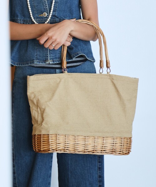 DULTON（ダルトン）の「DULTON/ダルトン MARKET TOTE BASKET WITH COOLER L NATURAL マーケット トート バスケット ウィズ クーラー（トートバッグ・レディース・ナチュラル・ONE SIZE）」の4枚目の写真