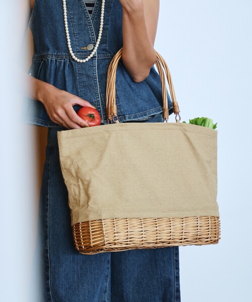 DULTON（ダルトン）の「DULTON/ダルトン MARKET TOTE BASKET WITH COOLER L NATURAL マーケット トート バスケット ウィズ クーラー（トートバッグ・レディース・ナチュラル・ONE SIZE）」の5枚目の写真