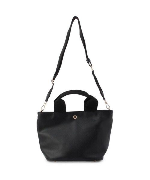 SEV　ストライプデザイン 黒 トートバッグ CHARLES & KEITH Kay ミニケイ ストライプトートバッグ （Noir