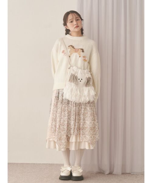 merry jenny（メリージェニー）の「ベイビーニットトップス（ニット/セーター・レディース・グリーン/ブルー/オフホワイト・FREE）」の4枚目の写真