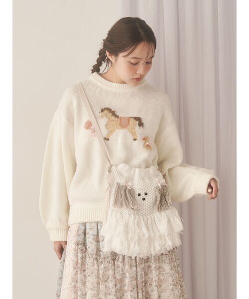 merry jenny（メリージェニー）の「ベイビーニットトップス（ニット/セーター・レディース・グリーン/ブルー/オフホワイト・FREE）」の5枚目の写真