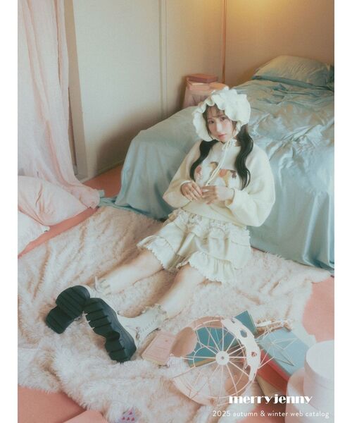 merry jenny（メリージェニー）の「ベイビーニットトップス（ニット/セーター・レディース・グリーン/ブルー/オフホワイト・FREE）」の9枚目の写真