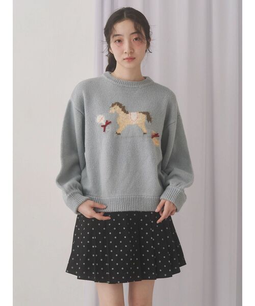 merry jenny（メリージェニー）の「ベイビーニットトップス（ニット/セーター・レディース・グリーン/ブルー/オフホワイト・FREE）」の15枚目の写真