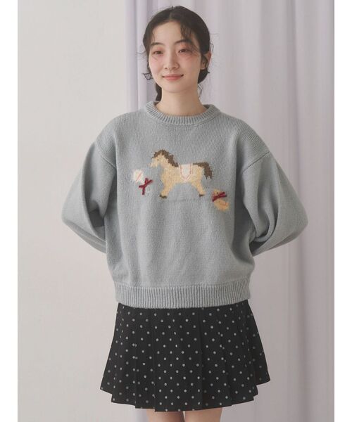 merry jenny（メリージェニー）の「ベイビーニットトップス（ニット/セーター・レディース・グリーン/ブルー/オフホワイト・FREE）」の16枚目の写真