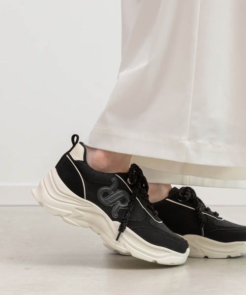 RANDA(ランダ)の「モノグラムデザインボリュームソールスニーカー(スニーカー・レディース・グレー/ブラック/アイボリー・L/M/LL/S)」の1枚目の写真