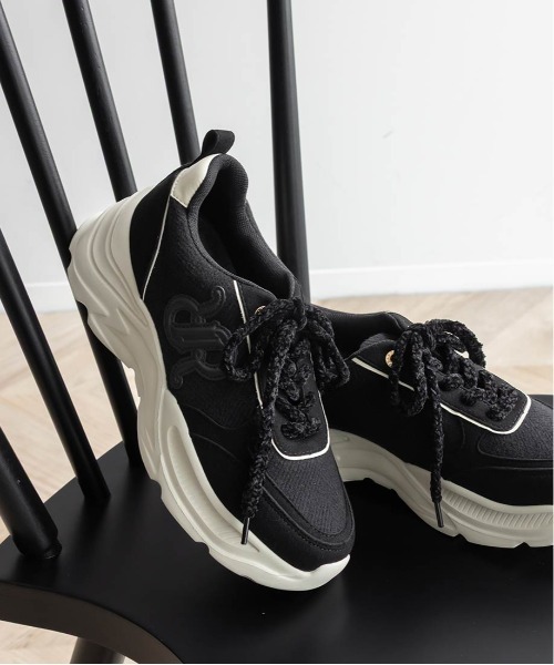 RANDA(ランダ)の「モノグラムデザインボリュームソールスニーカー(スニーカー・レディース・グレー/ブラック/アイボリー・L/M/LL/S)」の13枚目の写真