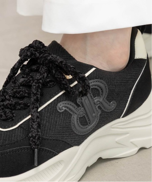 RANDA(ランダ)の「モノグラムデザインボリュームソールスニーカー(スニーカー・レディース・グレー/ブラック/アイボリー・L/M/LL/S)」の14枚目の写真