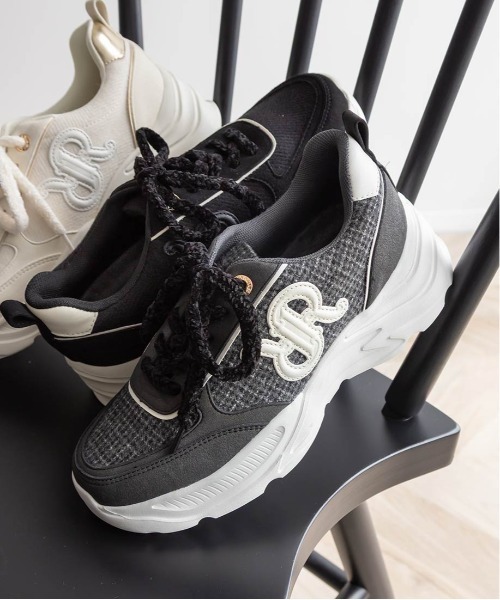 RANDA(ランダ)の「モノグラムデザインボリュームソールスニーカー(スニーカー・レディース・グレー/ブラック/アイボリー・L/M/LL/S)」の22枚目の写真