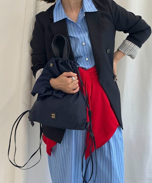NOLLEY’S（ノーリーズ）の「【nolnol/ノルノル】ナップザック（ショルダーバッグ・レディース・ネイビー/ブラック・FREE）」の2枚目の写真