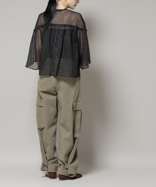 NANO universe（ナノユニバース）の「サイドポケットワイドチノパンツ（チノパンツ・レディース・オフホワイト/カーキ・S/M）」の8枚目の写真