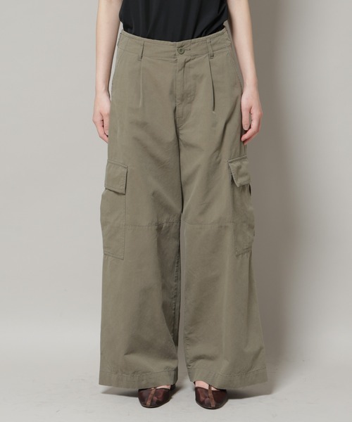 NANO universe（ナノユニバース）の「サイドポケットワイドチノパンツ（チノパンツ・レディース・オフホワイト/カーキ・S/M）」の17枚目の写真