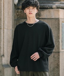 Rocky Monroe | オーバーサイズ T/Cワッフルクルーネック長袖Tシャツ(Tシャツ/カットソー)