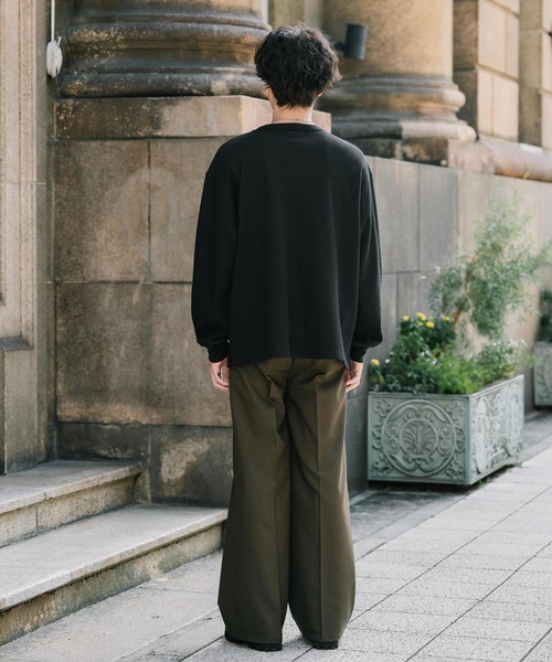 Rocky Monroe(ロッキーモンロー)の「新色追加 オーバーサイズ T/Cワッフルクルーネック長袖Tシャツ(Tシャツ/カットソー・メンズ・チャコール/オートミール/ホワイト/ブラック/グレー/ブルーグレー/ピンク・L/XL/M)」の11枚目の写真