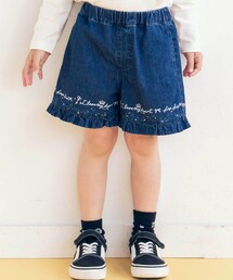 SLAP SLIP（スラップスリップ）の「裾プリントデニムニットキュロット(90~130cm)（スカート・キッズ）」
