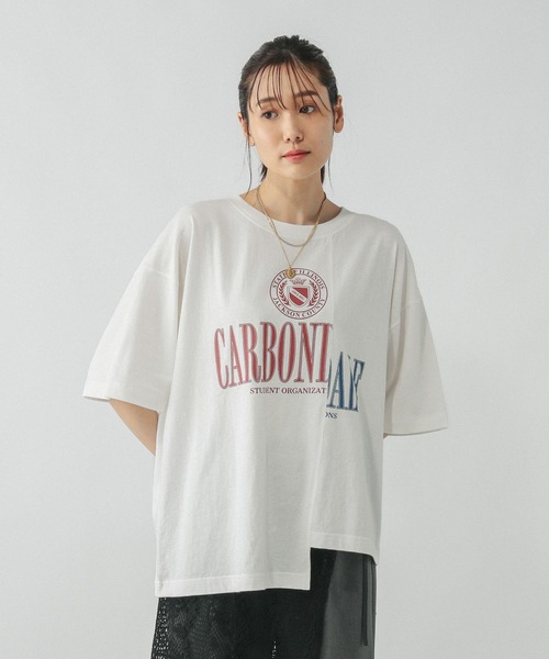 GLOBAL WORK(グローバルワーク)の「リメイク風プリントT/584673(Tシャツ/カットソー・レディース・ホワイト/ダークグレー/チャコールグレー・MEDIUM/LARGE)」の6枚目の写真