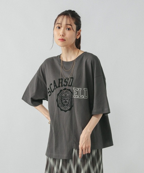 GLOBAL WORK(グローバルワーク)の「リメイク風プリントT/584673(Tシャツ/カットソー・レディース・ホワイト/ダークグレー/チャコールグレー・MEDIUM/LARGE)」の10枚目の写真