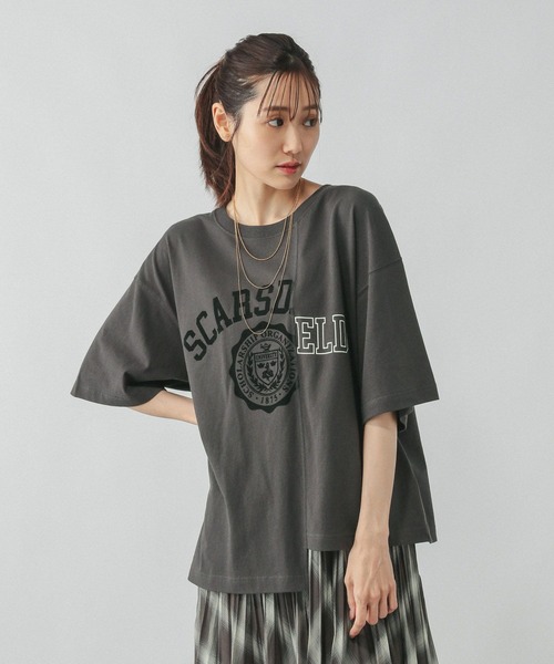 GLOBAL WORK(グローバルワーク)の「リメイク風プリントT/584673(Tシャツ/カットソー・レディース・ホワイト/ダークグレー/チャコールグレー・MEDIUM/LARGE)」の11枚目の写真