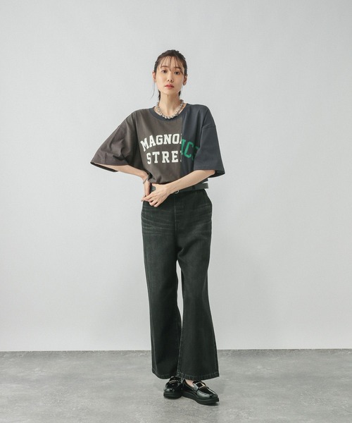 GLOBAL WORK(グローバルワーク)の「リメイク風プリントT/584673(Tシャツ/カットソー・レディース・ホワイト/ダークグレー/チャコールグレー・MEDIUM/LARGE)」の13枚目の写真