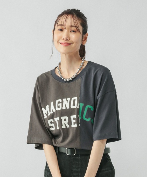 GLOBAL WORK(グローバルワーク)の「リメイク風プリントT/584673(Tシャツ/カットソー・レディース・ホワイト/ダークグレー/チャコールグレー・MEDIUM/LARGE)」の14枚目の写真