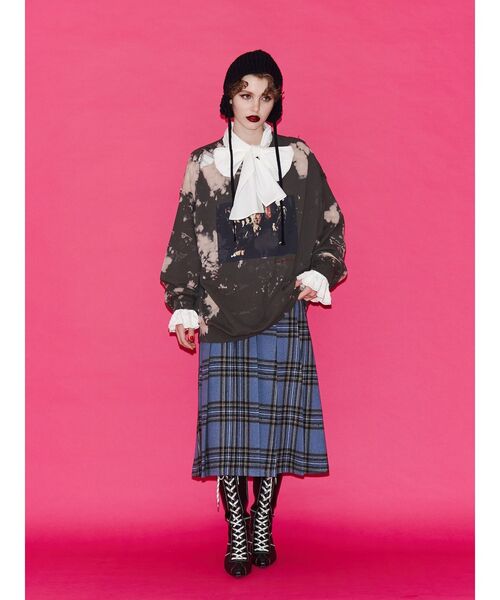 jouetie（ジュエティ）の「ウールライクプリーツミドルチェックスカート（スカート・レディース・ブルー/レッド/ブラウン・MEDIUM）」の18枚目の写真