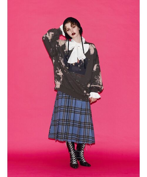 jouetie（ジュエティ）の「ウールライクプリーツミドルチェックスカート（スカート・レディース・ブルー/レッド/ブラウン・MEDIUM）」の19枚目の写真