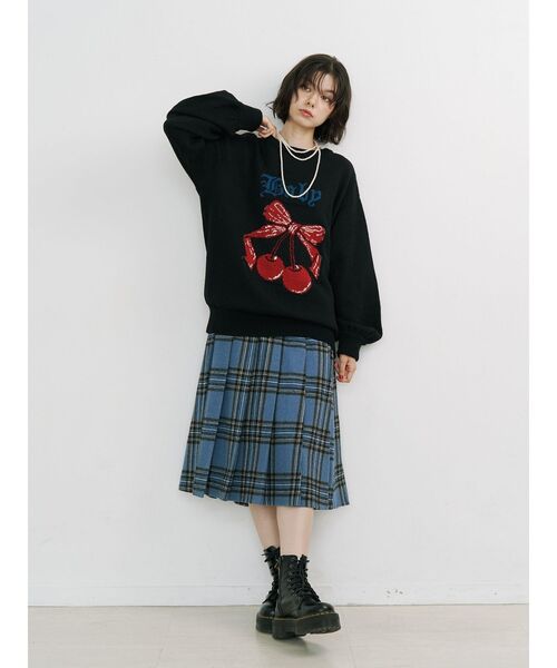 jouetie（ジュエティ）の「ウールライクプリーツミドルチェックスカート（スカート・レディース・ブルー/レッド/ブラウン・MEDIUM）」の13枚目の写真