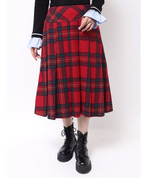 ユ*ニ様 h.jelly ♡チェックスカート♡ セール】 シャギーチェック スカート （ミニ・ひざ丈スカート）｜23区